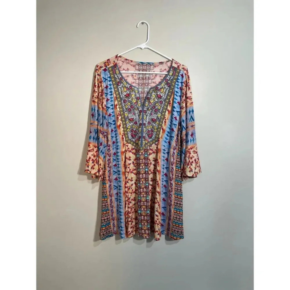 Soft Surroundings Fifi Embroidered Colorful Artsy Tunic Top - Picture 2 of 11